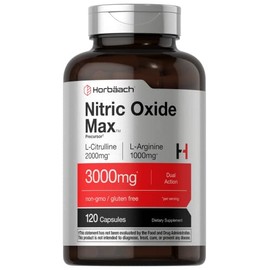 Horbaach - Potenciador de óxido nítrico 3000 mg | 120 cápsulas | Píldoras de óxido nítrico con L arginina y L citrulina para hombres y mujeres, sin OM