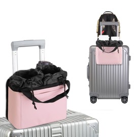 Luggage Cup Holder Suitcase Portable Foldable Fits Suitcase Handle Universal Luggage Accessories for Flight Attendants Business Travelers, pink, Compact