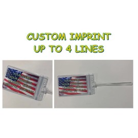 Luggage ID Tags US Flag Custom imprint Vinyl Insert NEW IMPROVED !!