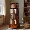 Chilassic 4-Tier Rotating Bookshelf Tower with Drawer and Wheels 360°
