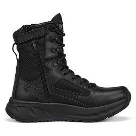 Tactical Research MAXX 8Z 8” Ultra-Cushioned Maximalist Black Tactical Boots for Men with Zipper - Designed for Police, EMS, and Security with Slip-Resistant Vibram Outsole, Black - 12 W