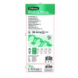 Fellowes Drahtbinderücken A4, 8mm, silber, 100 Stück, 54451