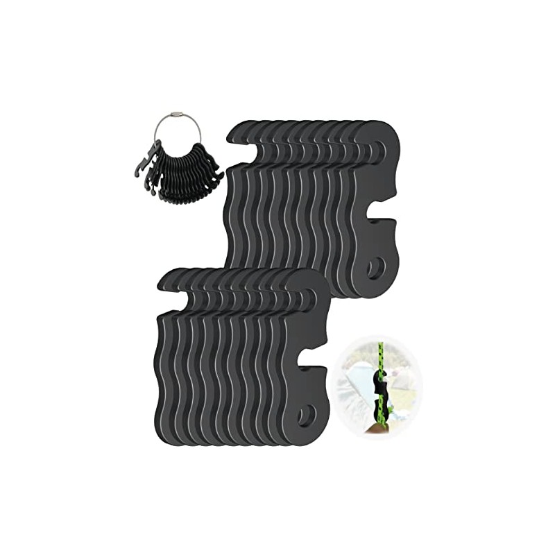 Lightweight Aluminum Tent Guyline Adjusters - 20 Pack