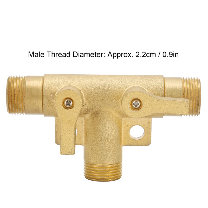 Male Thread G1/2 Tee Joint Ball Valve 3‑Way Pipe Connector
