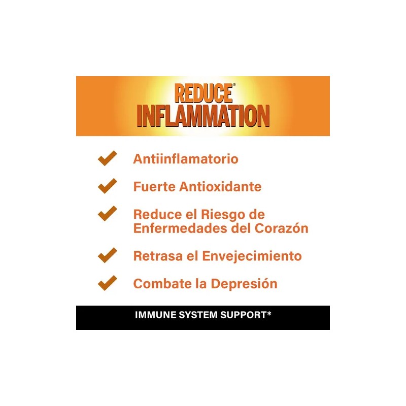 Reduce Inflamation® Suplemento Para Desinflamar Con Cúrcuma, 120 cápsulas Sin