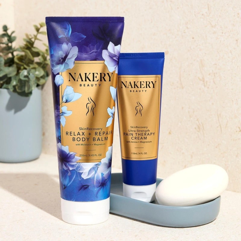 Nakery Beauty 3-piece SkinRecovery Cream, Balm & Magnesium Bar Set-NEW