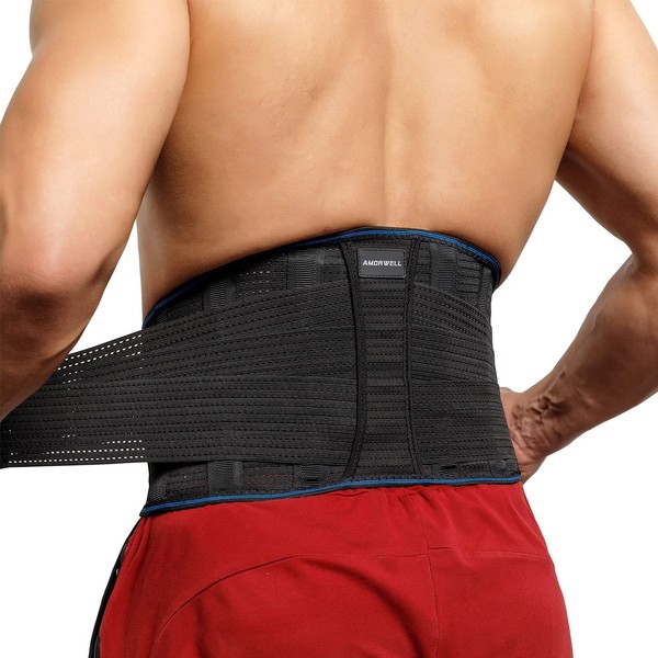 Soporte lumbar para el dolor de espalda baja - Relieve de ciática - Cinturón de apoyo lumbar para levantamiento de hombres y mujeres (S/M)