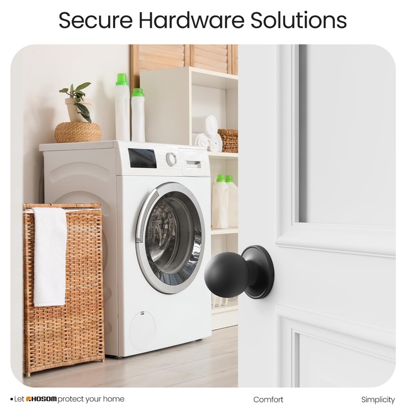 HOSOM 2 Pack Dummy Door Knob Matte Black Dummy Door
