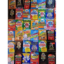 Old Baseball Cards - Unopened Packs Fr Wax Box. Huge Vintage 100 Card Lot