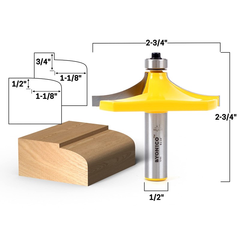Yonico 13141 Thumbnail Table Edge Router Bit with Large 1/2-Inch