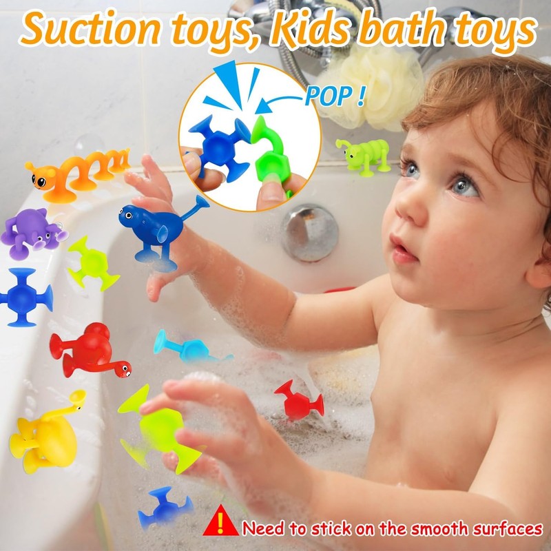 KAHEIGN 32Pcs Sucker Toys for Kids, Suction Cup Kids Bath