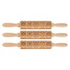 3pcs Wooden Embossed Rolling Pin Engraved Embossing Dough Roller for