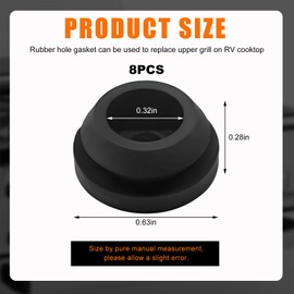povtii 8 PCS RV Stove Top Grommets, RV Stove Top Range Grate Grommet Kits, Round RV Stove Rubber Grommets Protect Your Stove Top from Scratches, Universal Car Accessories