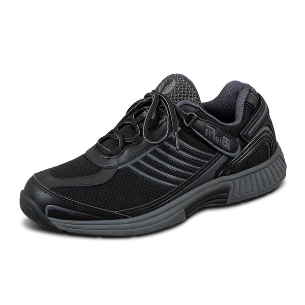 Orthofeet Women's Orthopedic Black Verve Tie-Less Sneakers, Size 9.5 Wide