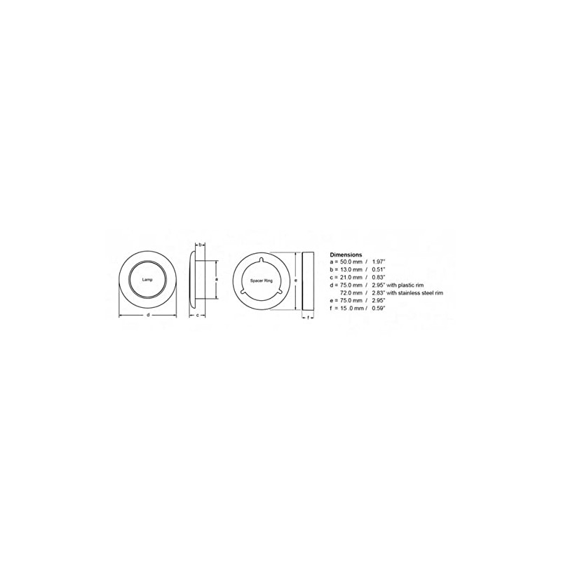 Hella Marine Red LED Round Courtesy Lamp - White Bezel