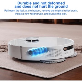 YBVABE Main Brush for Dreame L20/ L10S/ L10S Pro Ultra/ X30/ X40 Ultra Robots Vacuum Replacement with Cover - Main Brush Cover & Brush Kit (2 Pack)