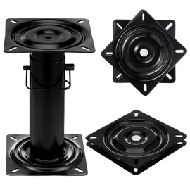 VioraWhite 7 Inch Boat Seat Swivel Base Adjustable Boat Seat Pedestal 11.34-17.24 Inches 360-degree Replacement Square Swivel Plate Mechanism for Recliner Chair Furniture Bar Stool Fishing Enthusiasts