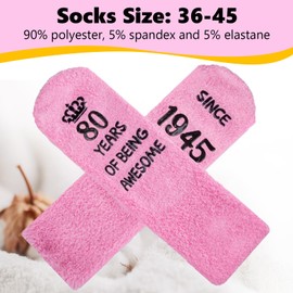 Belillpipi 80th Birthday Gifts for Men 1945 Birthday Gifts 80th Birthday Socks for Women Presents for 80th Birthday Funny 80th Birthday Gift Ideas for Grandma 80th Birthday