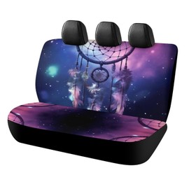 Delerain Car Rear Seat Covers, Dream Catcher Space Stars Car Backseat Protector Universal Back Seats Vehicle Enterior Protector Suitable Fits Most Car Auto SUV Sedan Trucks