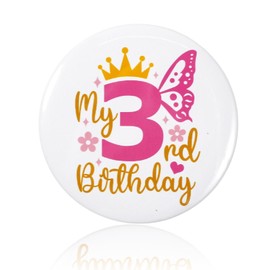 3th Birthday Badge, Birthday Girl Badge, Celebrate Your Little Princess's Special Day with a Sparkling, Party Accessor, Celebration Decoration