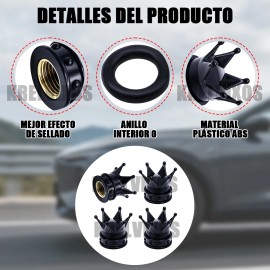 8pzs Tapones Llantas Válvula Corona Para Auto Moto Bici