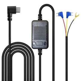 GKU Type-C Hardwire Kit for Car Dash Camera, Converts 12V 24V to 5V/2.5A Adjustable Low Voltage Protection, with Adjustable Buttons, Enable 24H Parking Monitoring