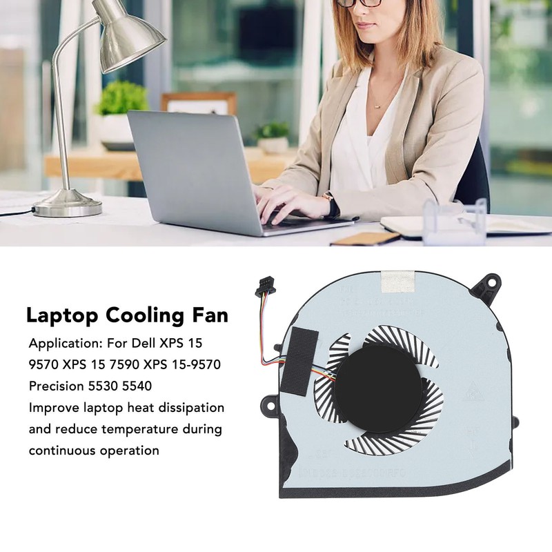 Laptop Replacement Cooling Fan Aluminum Alloy for Dell XPS 15