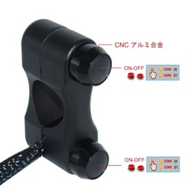Headlight Fog Spotlight ON/OFF Switch CNC Button Waterproof 12V 22mm Handlebar for Motorcycle