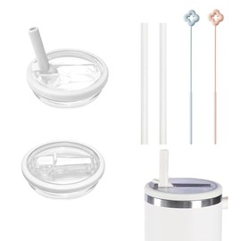 Anyingkai Replacement Lid for 40 oz Cups, Pack of 2 Reusable Leak-proof and Dustproof Tumbler Covers, Cup with Straw Lid, Replacement Lid (White)