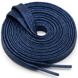 WEGOODZF Flat Glitter Shoe Laces: Metallic Navy Blue Sparkle Shoelaces for Sneakers 39 inch -2Pair