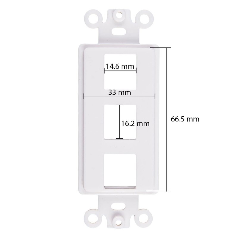 Chaosss &. QuickPort Decora Keystone Insert, 3 Port, 20 Pack