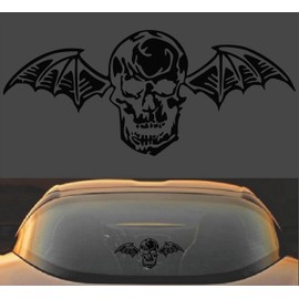 Avenged Sevenfold A7X Death Bat Metal Band Vinyl Decal Sticker (8" x 3.5", Black)