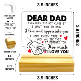 Birthday Gift for Dad,Thank You Gift for Daddy,Gifts for Dad from Daughter Son,Appreciation Gifts for Dad,Gift of Father's Day,Dad It Reminds You How Much I Love You Acrylic Plaque