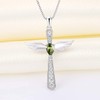 YL Angel wings cross necklace, 925 sterling silver 12 birthstone