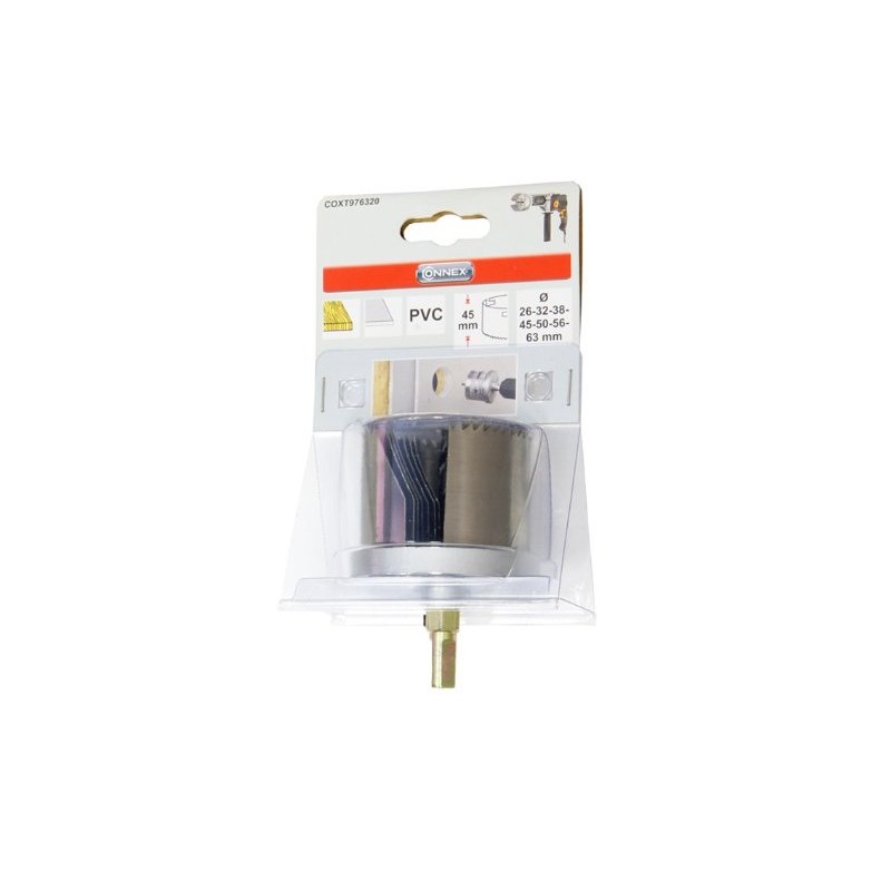 Connex COXT976320 H45 Wood Hole Saw, 0 V, Silver, 26-63
