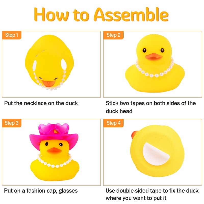 wonuu Car Dashboard Pink Cowboy Hat Rubber Ducks, Decorations Duck