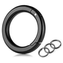 TIMULTI Round Carabiner Keychain Stylish Titanium Lightweight Small One-Touch Storage