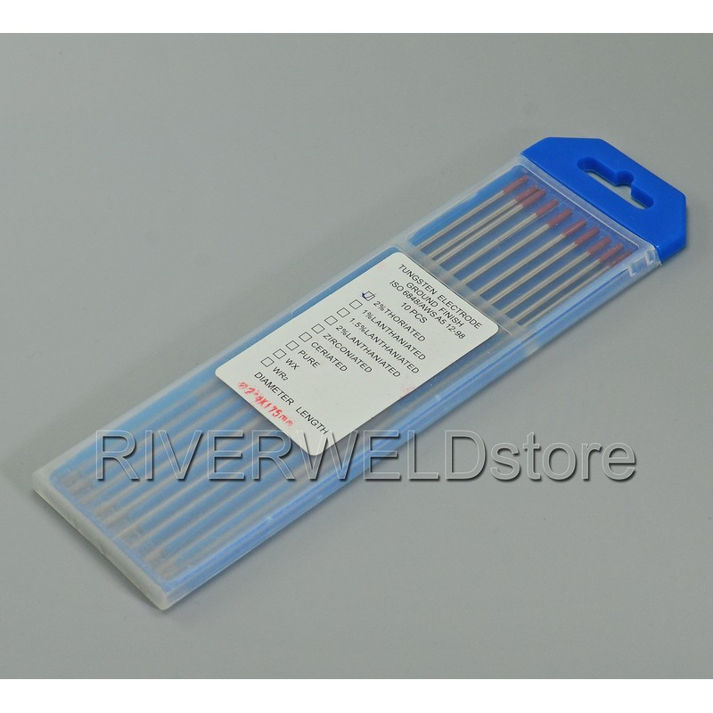 RIVERWELD TIG Welding Tungsten Electrode 2% Thoriated WT20 Red Tips