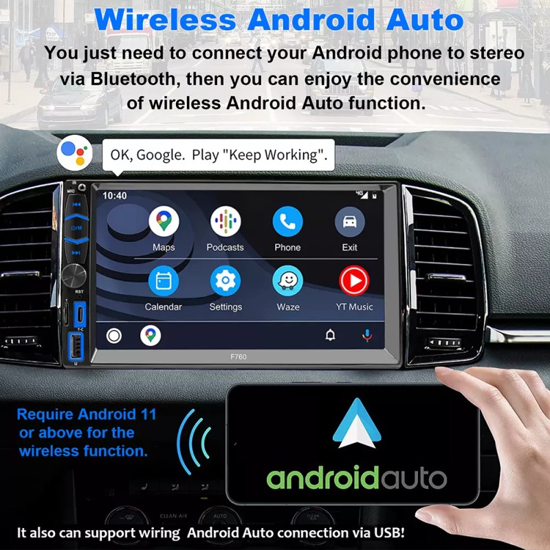 YuanTing Double 2Din Car Stereo Radio 7" screen Player Bluetooth