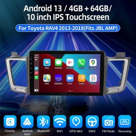 JOYINCAR 4G+64G 10.1" For Toyota RAV4 2013-2018 Carplay Android13 Car Stereo Radio GPS BT