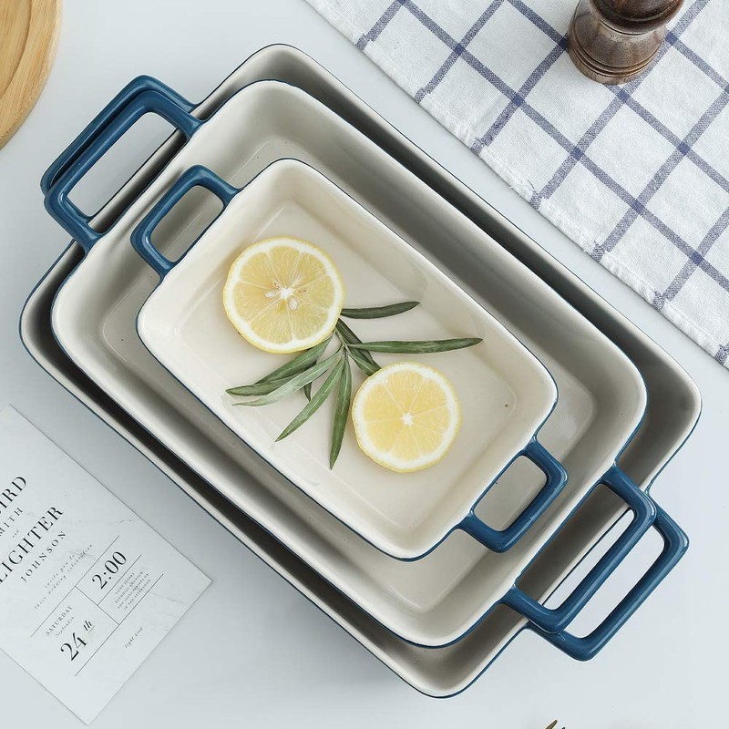 KOOV Bakeware Set, Ceramic Baking Dish, Rectangular Baking Pans Set,
