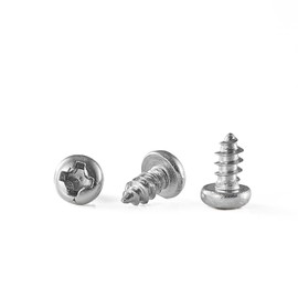 GOHODOMINO #10 x 3/8" Wood Screw 100Pcs Truss Head Phillips Stainless Steel 304 (18-8) Fast Self Tapping Screws