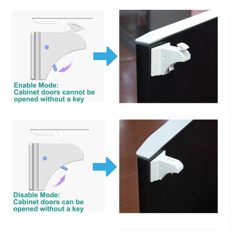 Magnetic Drawer Locks for Baby Proofing, Child Safety Magnet Cabinet