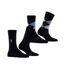 Burlington Women's Everyday X-Mas 2-Pack Socks Breathable Cotton Patterned 2 Pairs, Multicoloured (assortment 0050)