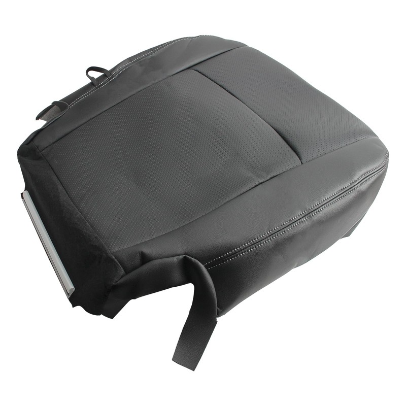 AUTOKAY Driver & Passenger Bottom Perforated Leather Seat Cover for