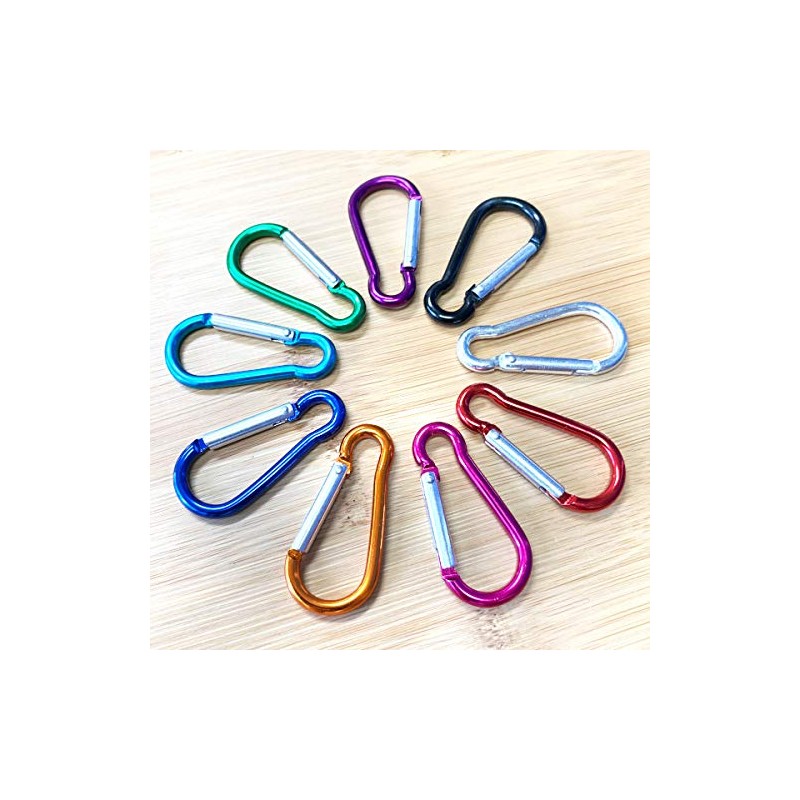 Merrowstore Carabiner, Aluminum, 10 Pieces, Gourd Shape, Length 1.8 inches