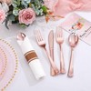 Supernal 100 Pack Rose Gold Plastic Silverware, Wrapped Silverware Set