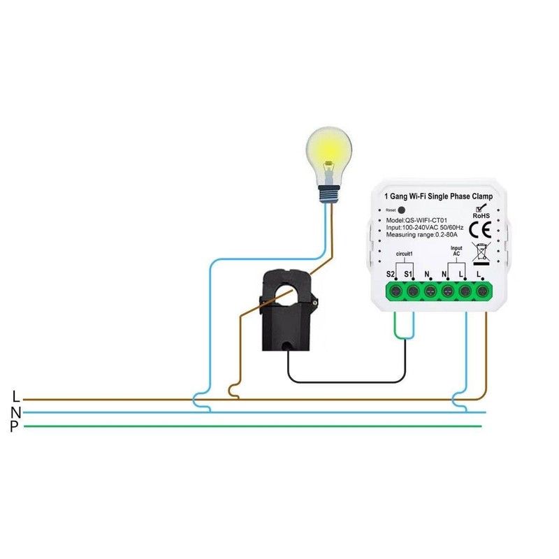 Sone Smart One WiFi Energy Meter with 80A Current Transformer,