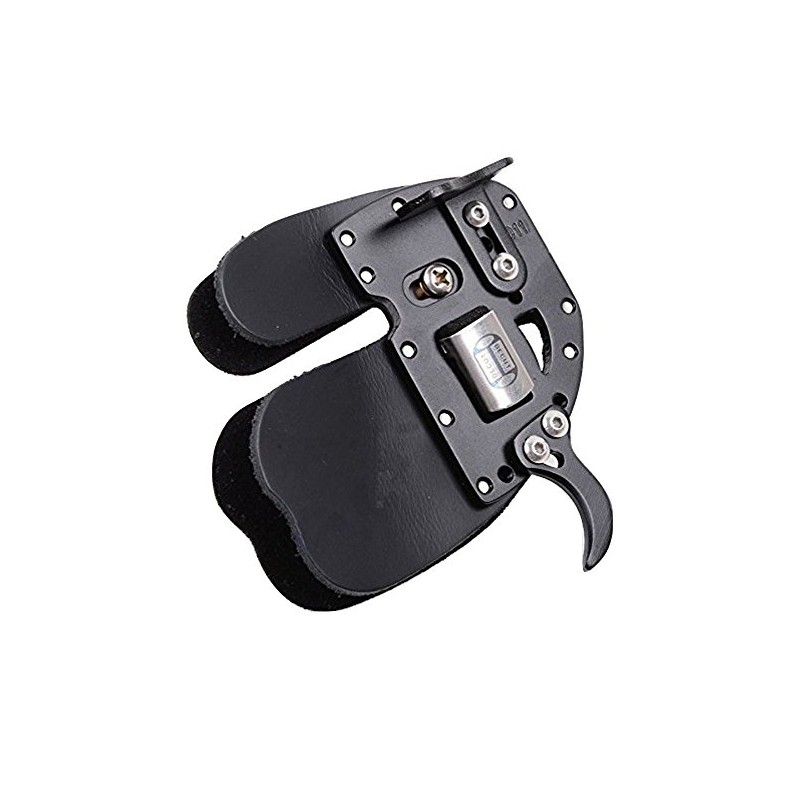 Decut RUGBII Archery Finger Tab Guard Leather Adjustable (Small (Black