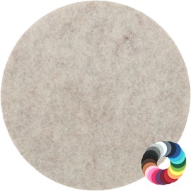 Round Placemat Felt Coaster in 35 cm, Camel Hair (HF047) for Glasses, Food, Table Decoration